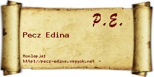 Pecz Edina névjegykártya